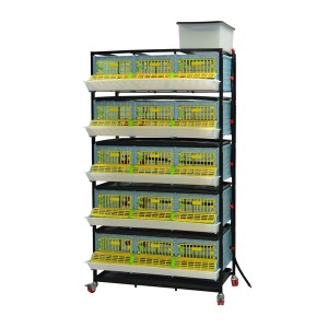 Putpelių jauniklių narvas Comfortplast 5 aukštų, 25cm, su ratukais